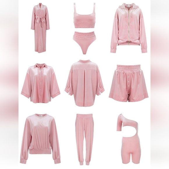 NWOT Laina Rauma Pink Velour Jogger and zip up hoodie set dance - Picture 3 of 12